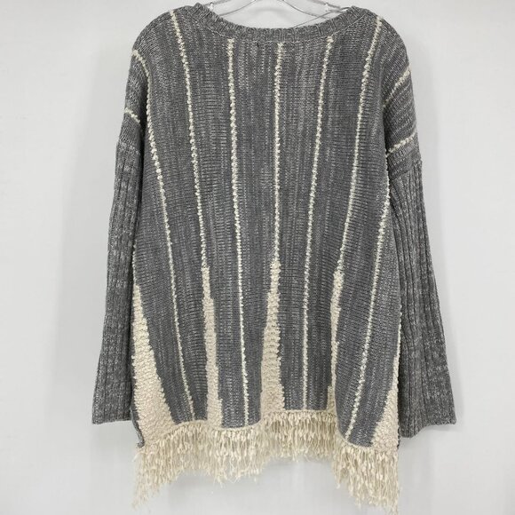 Style & Co. Gray Cream Basic Crew Neck Sweater | Size M - Picture 3 of 5